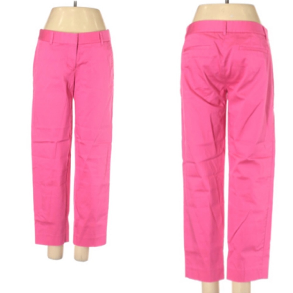 J. Crew City Fit Stretch Pants Size 4 Hot Pink